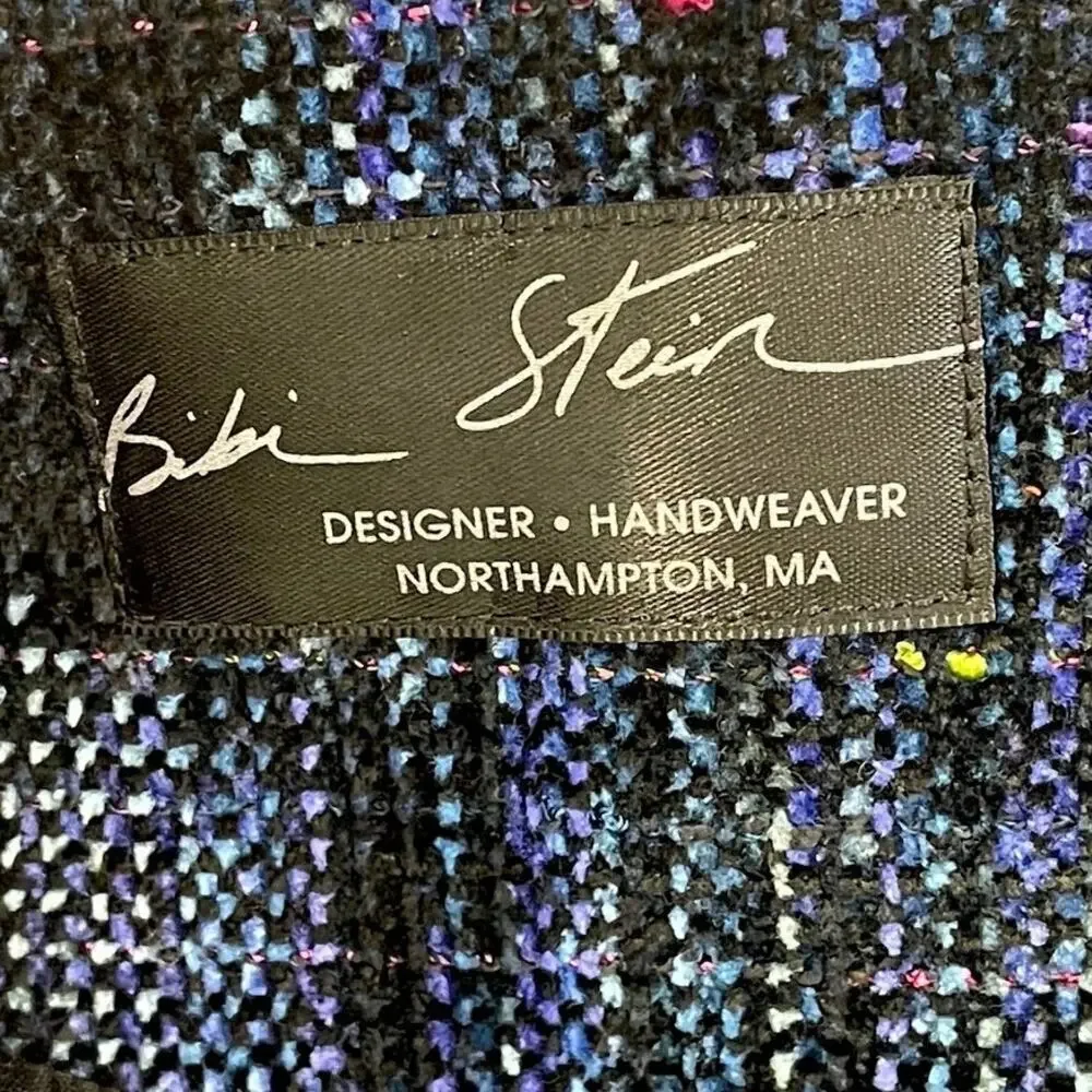 Bibi Stein Handwoven Jacket & Vest Set Navy Textured Full Zip Artisan Designer